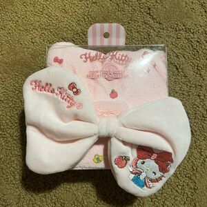 🎀 Hello Kitty Hair Towel Wrap – Pink Bow Edition (Sanrio x Miniso)